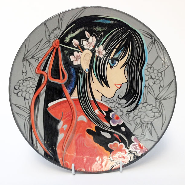 Anime girl with cherry blossoms