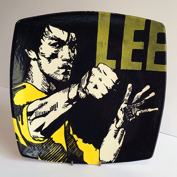 Bruce Lee ceramic portrait