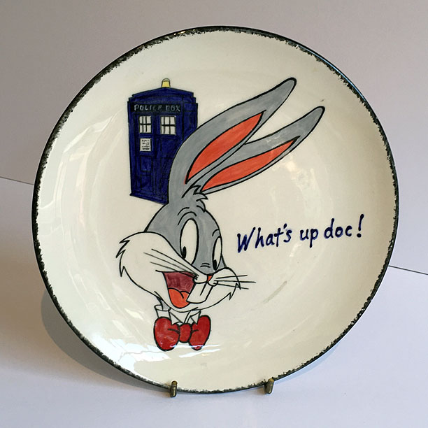 Bugs Bunny and TARDIS plate