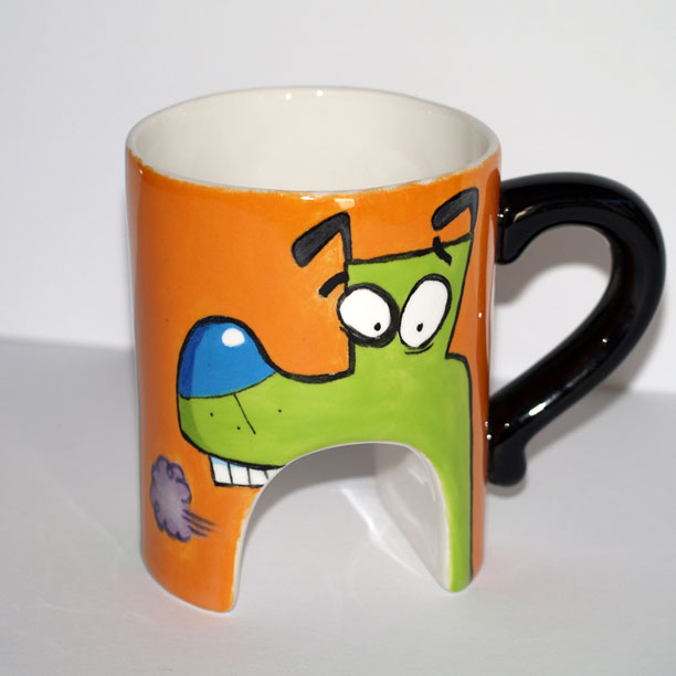 Cartoon dog face mug