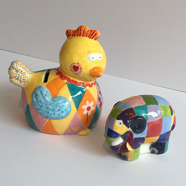 Colorful animal money banks