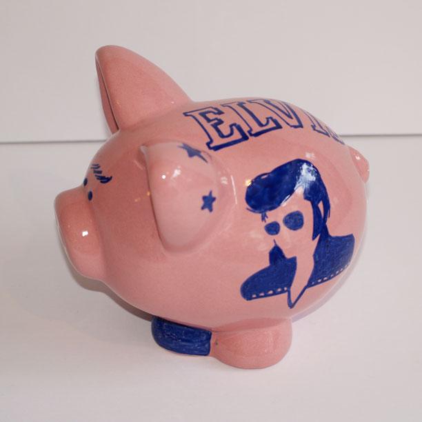 Elvis themed piggy bank