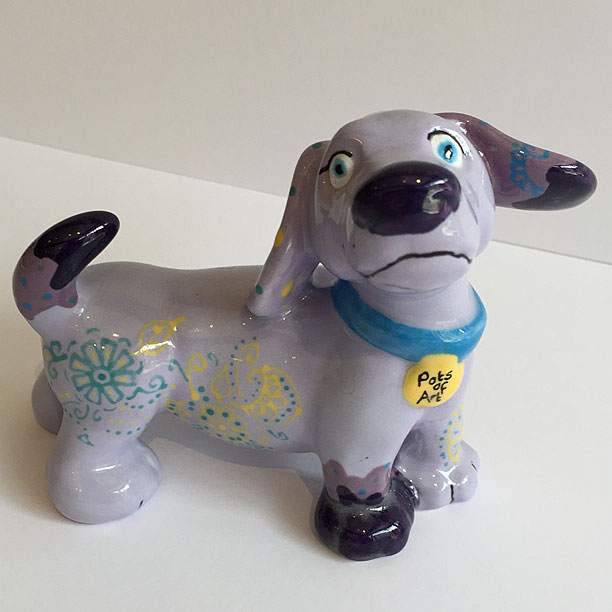 Floral pattern dachshund