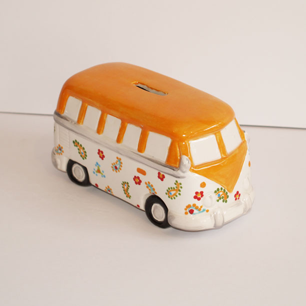 Flower decorated camper van