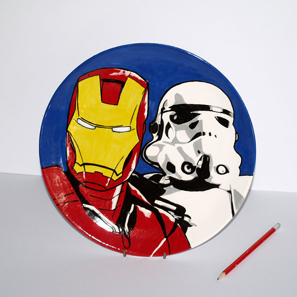 Iron Man and Stormtrooper plate