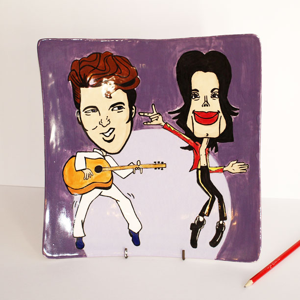 Michael Jackson Elvis Presley plate