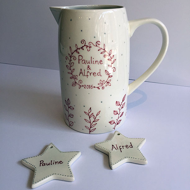 Pauline and Alfred wedding ceramic set
