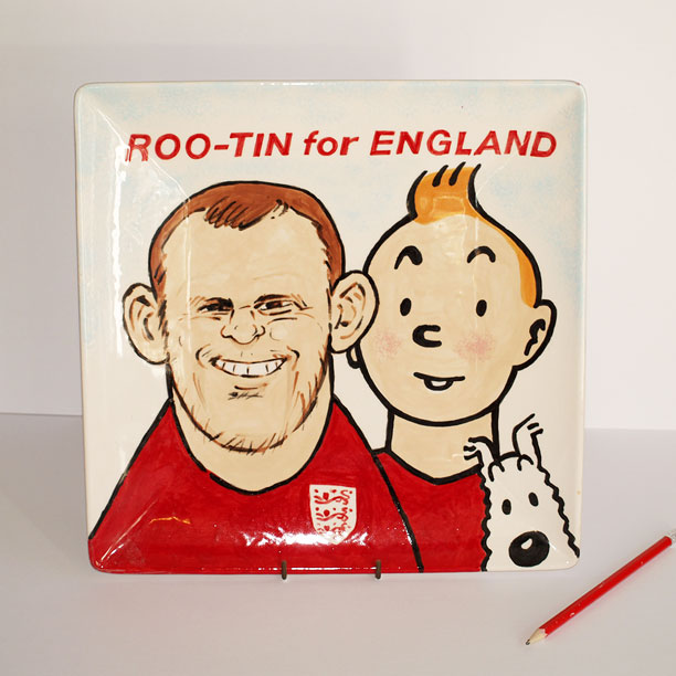 Wayne Rooney and Tintin England tile
