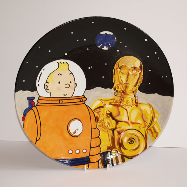 Tintin and C-3PO space adventure