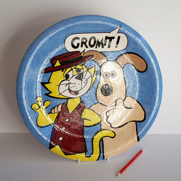 Top Cat and Gromit ceramic plate