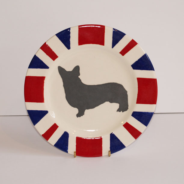 Union Jack Corgi plate