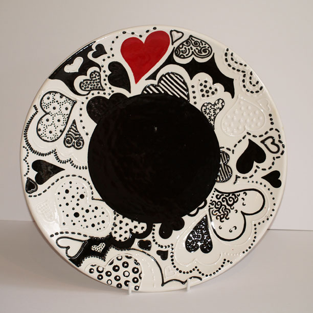 Valentine's Day hearts pattern plate