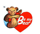 Cute teddy bear with red heart saying Be my Bear